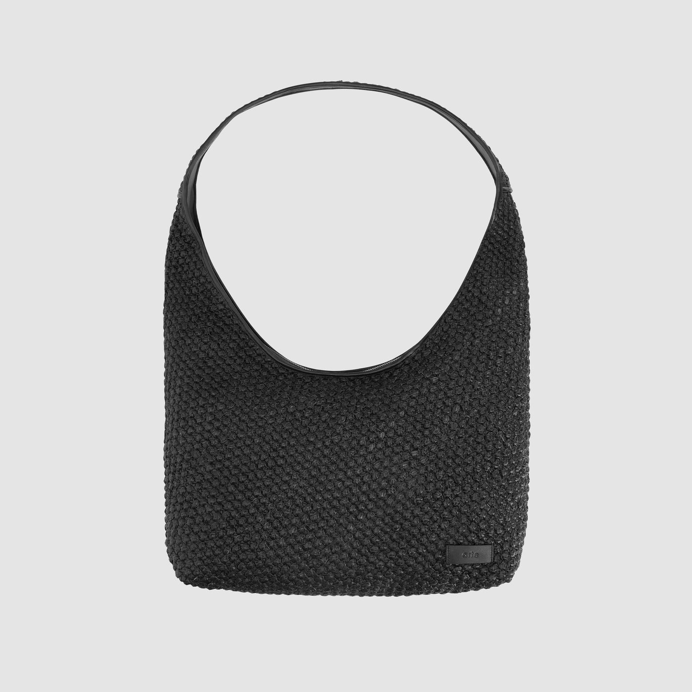 Big Braided Leather Bag - Black