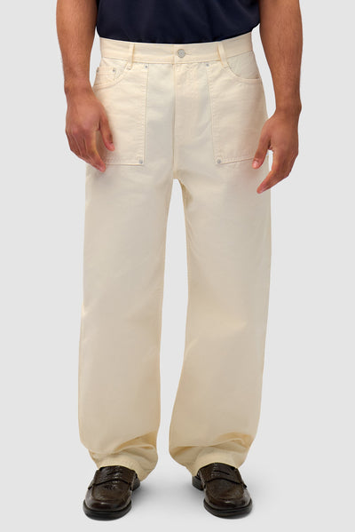 Ripstop Fabric Pants - Cream