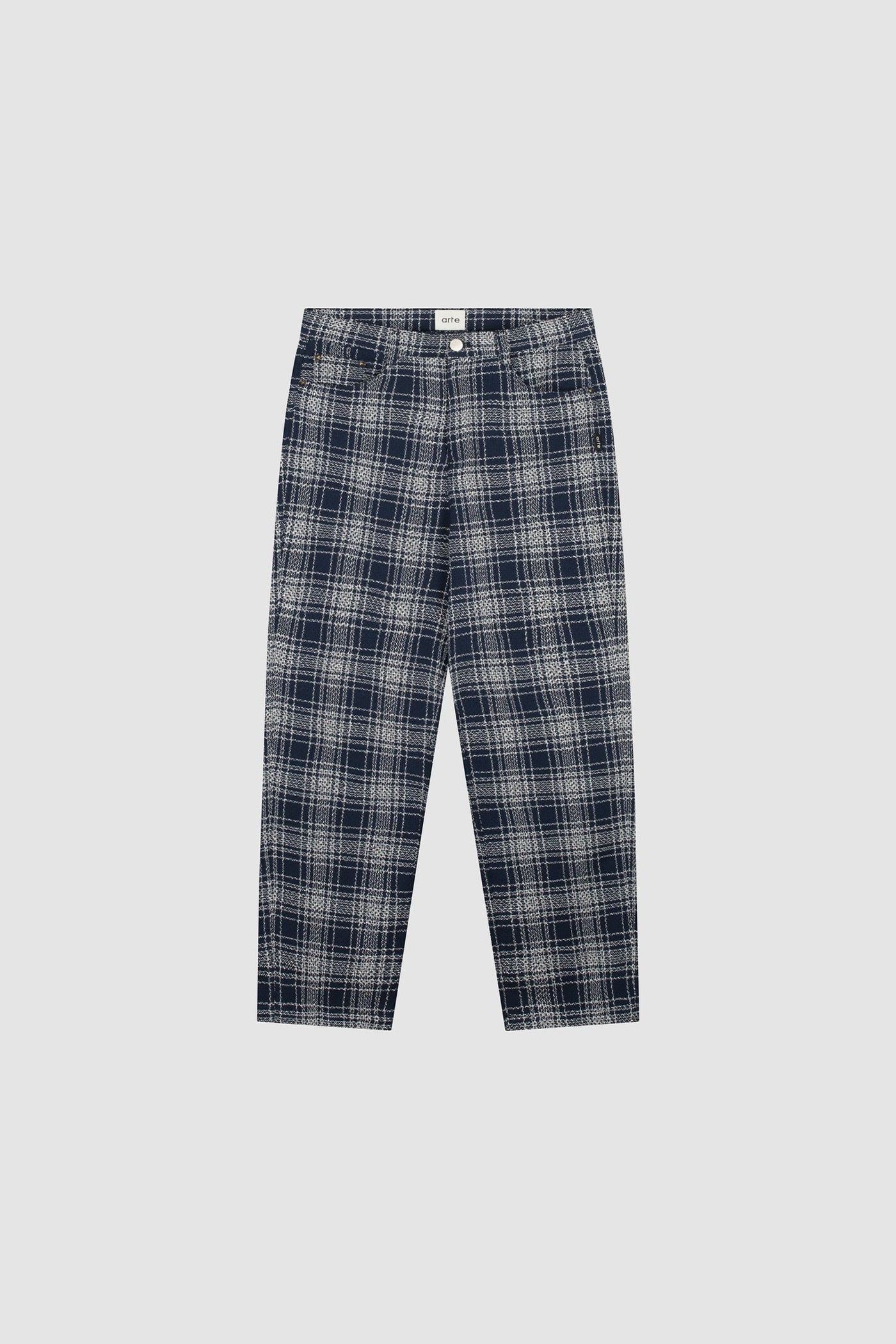 Square Fabric Pants - Plaid