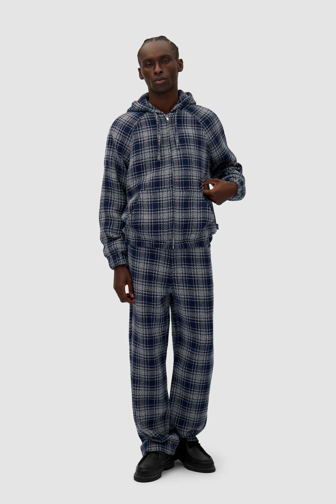 Square Fabric Pants - Plaid