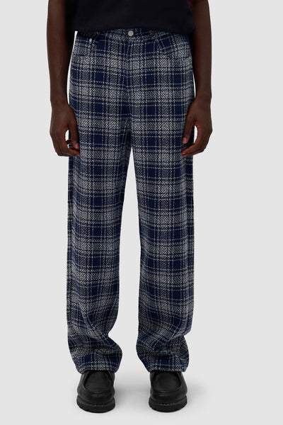 Square Fabric Pants - Plaid