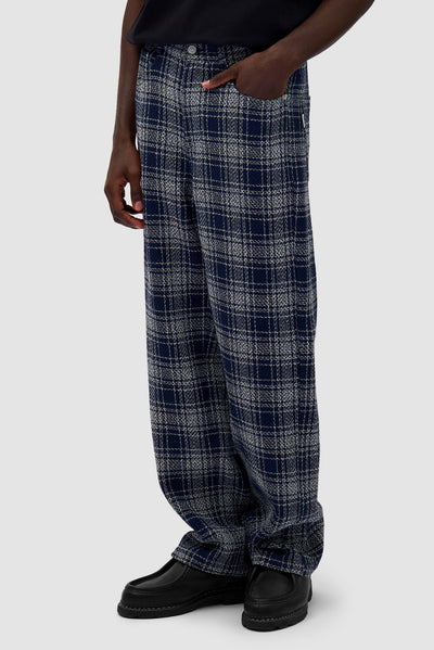 Square Fabric Pants - Plaid