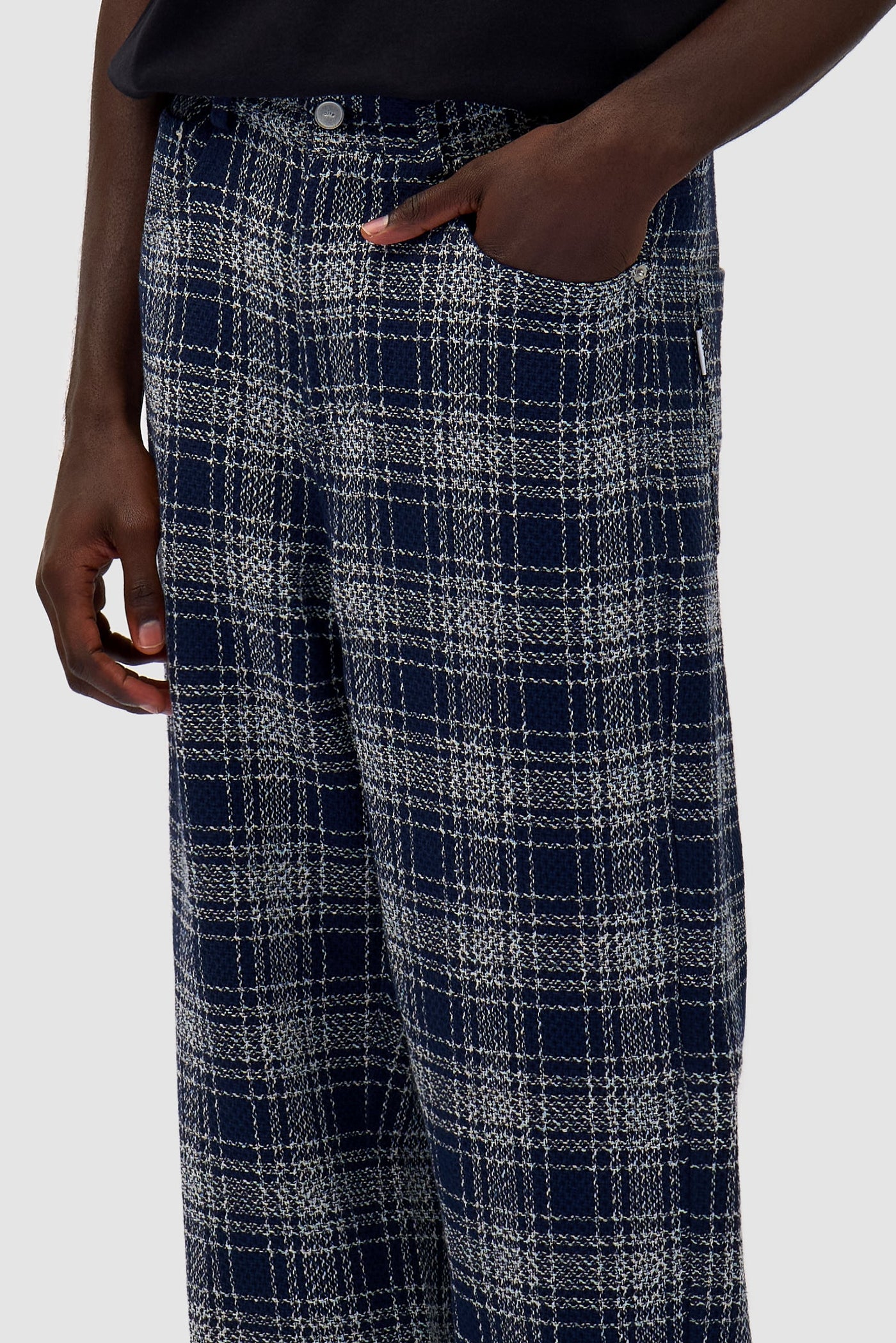 Square Fabric Pants - Plaid