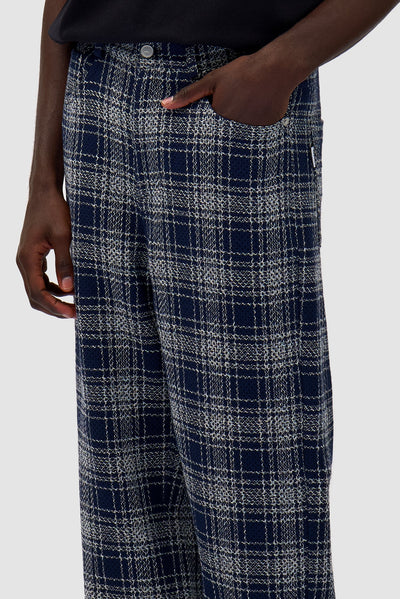 Square Fabric Pants - Plaid